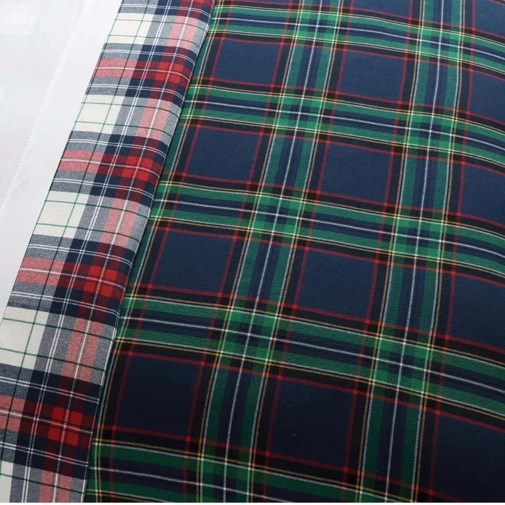 🆕 PB Style Navy Plaid Queen Duvet Set Stewart Christmas Cotton 3 Piece NEW